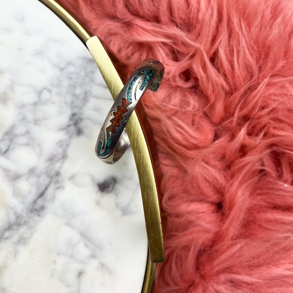 HMIJ • Sterling Inlayed Cuff Bracelet - Picture 2 of 6